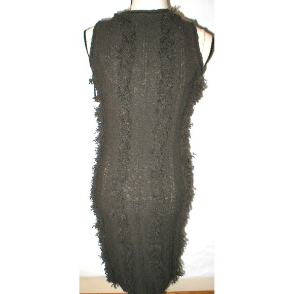Womens NWT $298 Worth New York XS P Dress Coco Dark Brown Fringe Sleeveless Knit - Picture 5 of 11